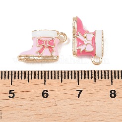 合金エナメルチャーム  蝶結びのチャーム付きブーツ  ゴールドカラー  ミックスカラー  9x15x5mm  穴：1.5mm&nbsp;ENAM-A012-21G