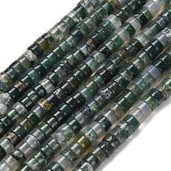 Natural Moss Agate Beads Strands&nbsp;G-Z110-A39-2x4mm