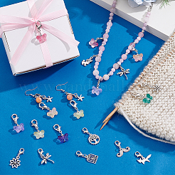 72Pcs Glass Butterfly & Alloy Pendant Decorations&nbsp;HJEW-PH0001-96