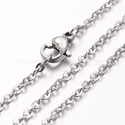変色しない304ステンレススチールアズキチェーンネックレス  カニカン付き  ステンレス鋼色  29.92インチ（76cm）  2mm&nbsp;NJEW-H445-16P