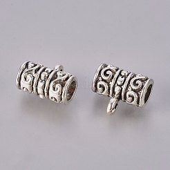 アンティークシルバーチベットスタイルチューブチューブベイル  ループベイル  鉛フリー及びカドミウムフリー  13x12x8mm  穴：2mm&nbsp;LF10587Y