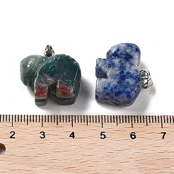 Natural & Synthetic Mixed Gemstone Pendants&nbsp;G-B068-11P