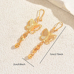 Brass Butterfly Tassel Hoop Earrings&nbsp;GT6023