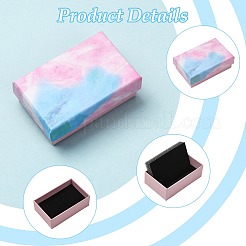 厚紙箱ブレスレットボックス 4個  内部のスポンジ  長方形  空色  8.1x5.2x2.7cm&nbsp;TH-FSD10B-01