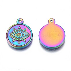 Rainbow Color 304 Stainless Steel Pendants Rhinestone Settings&nbsp;STAS-S119-094