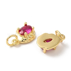 Rack Plating Brass Cubic Zirconia Charms&nbsp;KK-Z056-08G-01