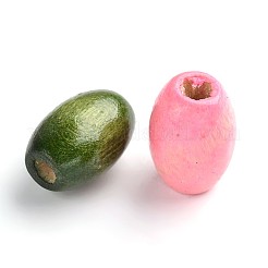 天然木製ビーズ  染め  ライス  ミックスカラー  約8 mm幅  長さ12mm  穴：3mm  約4000個/1000g&nbsp;WOOD-W02KR-8x12mm