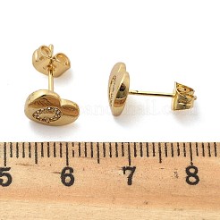 Rack Plating Brass Micro Pave Clear Cubic Zirconia Stud Earrings&nbsp;EJEW-K299-01G-Q