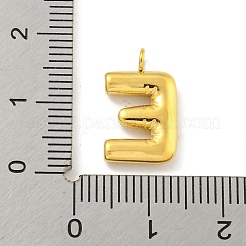 イオンプレーティング（IP）304ステンレスペンダント  レターチャーム  ゴールドカラー  文字e  16.5x10x3mm  穴：2mm&nbsp;STAS-C102-15G-E