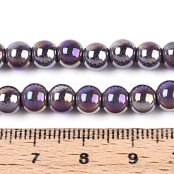 Electroplate Opaque Glass Beads Strands&nbsp;GLAA-T032-P6mm-AB15