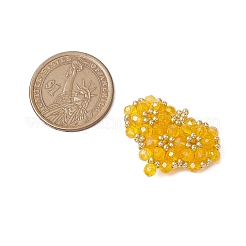 シードビーズ ビーズチャーム  ハートペンダント  ミックスカラー  25x33x8.5mm  穴：4mm&nbsp;PALLOY-MZ00341