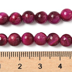 グレードB天然タイガーアイビーズ連売り  染め  ラウンド  濃いピンク  8.5mm  穴：1.2mm  約46~48個/連  14.76''（37.5センチメートル）&nbsp;G-F591-18-8mm-05-01