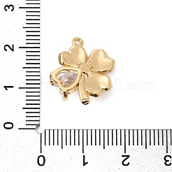 真鍮マイクロパヴェクリアキュービックジルコニアペンダント  花のチャーム  ニッケルフリー  18KGP本金メッキ  18.5x16.5x5mm  穴：1mm&nbsp;KK-F916-38G