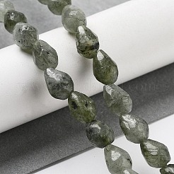 天然石ラブラドライトビーズ連売り  多面カットティアドロップ  10x7mm  穴：1.2mm  約20個/連  7.87''（20センチメートル）&nbsp;G-P520-B05-01