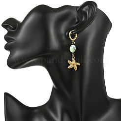 Ocean 304 Stainless Steel and Paua Shell Dangle Earrings&nbsp;EJEW-JE07109-02
