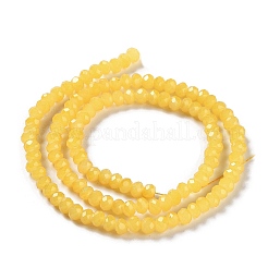 焼き絵用塗料、模造翡翠ガラスビーズの連  ファセットロンデル  ゴールド  4x3mm  穴：0.8~1mm  約105~110個/連  38~39cm&nbsp;DGLA-A034-J4MM-A30