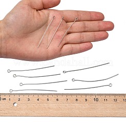 変色しにくい304ステンレススチール製アイピン  ステンレス鋼色  50mm  穴：2mm  ピン：0.7mm&nbsp;STAS-R045-50mm
