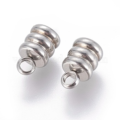 変色しにくい202ステンレススチールコードエンド  ステンレス鋼色  9x6mm  穴：2mm  内径：3mm&nbsp;STAS-E464-13A-P