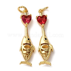 Brass Pave Cubic Zirconia Pendants&nbsp;KK-A271-05G