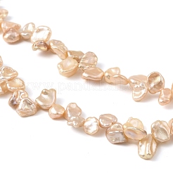 Natural Baroque Keshi Pearl Beads Strands&nbsp;PEAR-B004-07B-01A