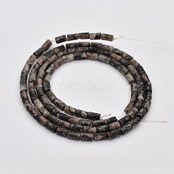 コラム天然なヒスイビーズ連売り  ブラック  4x2mm  穴：0.5mm  約98個/連  15.7インチ&nbsp;G-N0153-34