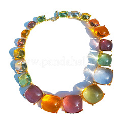 Alloy & Transparent Acrylic Graduated Link Chain Necklaces&nbsp;WGB9BD2-01