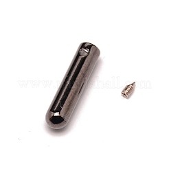 亜鉛合金コードの端部  エンドキャップ  ネジ付き  コラム  グレー  25x6mm  穴：1.8mm  内径：4mm&nbsp;FIND-WH0091-66C
