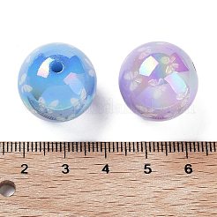 Printed & UV Plating Rainbow Iridescent Acrylic Beads&nbsp;OACR-O008-01