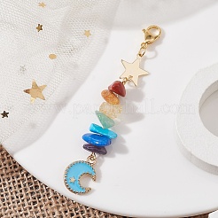 Moon Alloy Enamel Pendant Decorations&nbsp;HJEW-JM01276-02