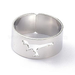 アロイアジャスタブルリングセット  カップルリング  恐竜  プラチナ  2~9mm  内径：17~18mm  2個/セット&nbsp;RJEW-D001-05P