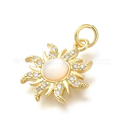 Rack Plating Brass with Cubic Zirconia Pendants&nbsp;KK-Z086-39G