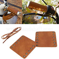 2セット2色の合成皮革バイクハンドルカバー  ミックスカラー  110x115x3mm  穴：5mm  1セット/色&nbsp;AJEW-AN0007-41