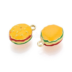Rack Plating Alloy Enamel Charms&nbsp;PALLOY-N181-24KCG-01