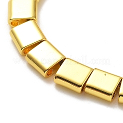 合成磁気ヘマタイトビーズ連売り  2穴  長方形  黄金メッキ  5.5~6x6x3mm  穴：1.4mm  約65個/連  16.14''（41センチメートル）&nbsp;G-M095-N01-01G