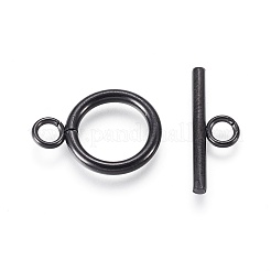 304ステンレススチールトグル留め具  リング  イオンプレーティング（ip）  電気泳動黒  リング：18.5x14x2mm  内径：10mm  バー：20x7x2mm  穴：3mm&nbsp;STAS-F232-04-B