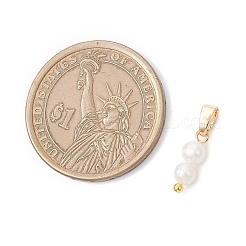 Natural Cultured Freshwater Pearl Round Beaded Charms&nbsp;PALLOY-JF04309