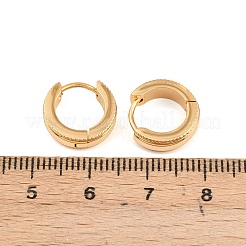 304ステンレススチールフープピアス  316サージカルステンレススチール製耳ピン付き  イオンプレーティング（ip）  ゴールドカラー  13x4mm&nbsp;EJEW-L307-06G