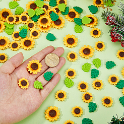 100Pcs 3 Styles Opaque Resin Cabochons&nbsp;RESI-HS0001-07