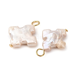 Natural Baroque Keshi Pearl Cross Pendants&nbsp;PALLOY-JF04209-01
