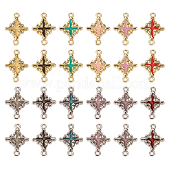 48Pcs 12 Styles Rack Plating Alloy Enamel Connector Charms&nbsp;FIND-TA0002-85