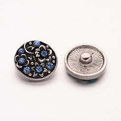 Flat Round with Mixed Style Zinc Alloy Jewelry Snap Buttons&nbsp;ALRI-R019-M