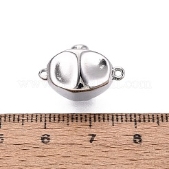真鍮製ボックスクラスプ  ナゲット  1連  1穴  プラチナ  2mm  穴：19~20x11.5x10mm&nbsp;KK-Q074-11P