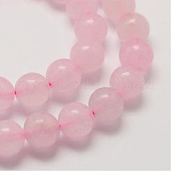 天然石ローズクォーツビーズ連売り  ラウンド  染め  10mm  穴：1mm  約36~38個/連  15インチ&nbsp;G-P281-02-10mm