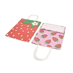 2 Styles Strawberry Print Paper Gift Bags with Handles&nbsp;TH-CBA170C-07