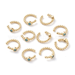 Brass Micro Pave Cubic Zirconia Cuff Earrings&nbsp;EJEW-H109-01A-G