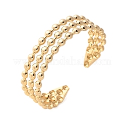 Three-layer 304 Stainless Steel Cuff Bangles for Women&nbsp;BJEW-U032-08G