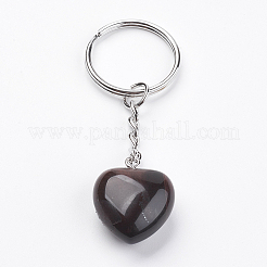 Dyed & Heated Natural Red Tiger Eye Keychain&nbsp;LS-KEYC-F019-02G