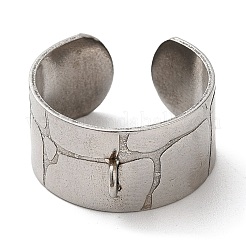 Non-Tarnish 304 Stainless Steel Open Cuff Ring Components&nbsp;STAS-C079-04P