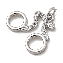 Brass Micro Pave Cubic Zirconia Pendants&nbsp;KK-H092-09A-P