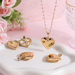 4Pcs 316 Stainless Steel Locket Pendants&nbsp;STAS-BBC0005-08